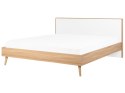 Łóżko LED 180 x 200 cm jasne drewno SERRIS Lumarko!