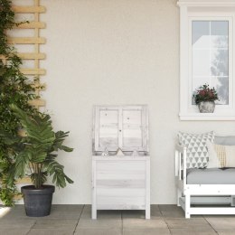 Skrzynia ogrodowa, biała, 50x49x56,5 cm, lite drewno jodłowe Lumarko!