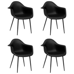 Krzesła stołowe, 4 szt., czarne, PP Lumarko!