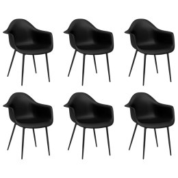 Krzesła stołowe, 6 szt., czarne, PP Lumarko!