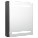 VidaXL Szafka łazienkowa z lustrem i LED, szara, 50x14x60 cm