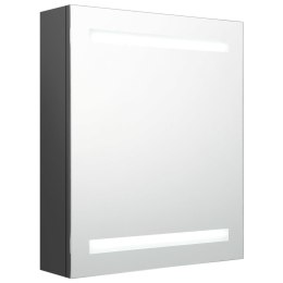 Szafka łazienkowa z lustrem i LED, szara, 50x14x60 cm Lumarko!