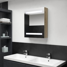 VidaXL Szafka łazienkowa z lustrem i LED, kolor dębu, 50x14x60 cm