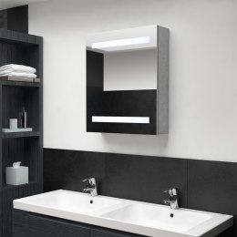Szafka łazienkowa z lustrem i LED, szarość betonu, 50x14x60 cm Lumarko!