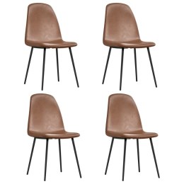 Krzesła stołowe 4 szt., 43,5x53,5x84 cm, lśniący brąz, ekoskóra Lumarko!