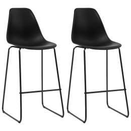 Krzesła barowe, 2 szt., czarne, plastik Lumarko!