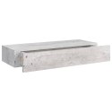 Półka ścienna z szufladą, szarość betonu, 60 x 23,5 x 10 cm, MDF Lumarko!