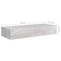 Półka ścienna z szufladą, szarość betonu, 60 x 23,5 x 10 cm, MDF Lumarko!