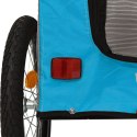 Przyczepka rowerowa dla psa, niebiesko-szara, tkanina Oxford Lumarko!