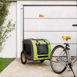 Przyczepka rowerowa dla psa, zielono-szara, tkanina Oxford Lumarko!