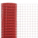 Ogrodzenie z siatki, stal i PVC, 10x0,5 m, czerwone Lumarko!