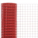 Ogrodzenie z siatki, stal i PVC, 25x0,5 m, czerwone Lumarko!