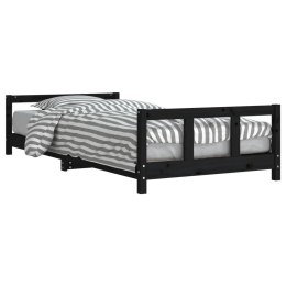 Rama łóżka, czarna, 90x200 cm, lite drewno sosnowe Lumarko!