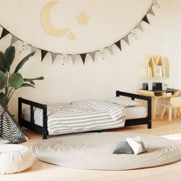 Rama łóżka dziecięcego, czarna, 80x160 cm, drewno sosnowe Lumarko!