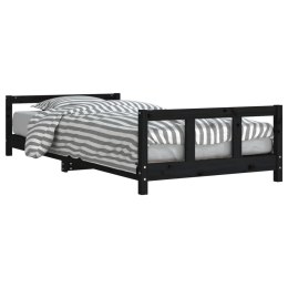 VidaXL Rama łóżka dziecięcego, czarna, 90x190 cm, drewno sosnowe Lumarko!