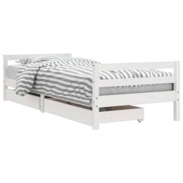 VidaXL Rama łóżka dziecięcego z szufladami, biała, 80x200 cm, sosnowa Lumarko!