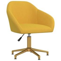 Obrotowe krzesło stołowe, żółte, obite aksamitem Lumarko!