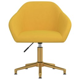 Obrotowe krzesło stołowe, żółte, obite aksamitem Lumarko!