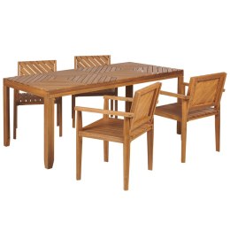 Zestaw ogrodowy drewno akacjowe stół i 4 krzesła BARATTI Lumarko!