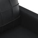 3-osobowa sofa, czarna, 180 cm, obita sztuczną skórą Lumarko!