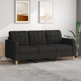 Sofa 3-osobowa, czarna, 180 cm, tapicerowana tkaniną Lumarko!