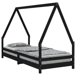 Rama łóżka, czarna, 80x200 cm, lite drewno sosnowe Lumarko!