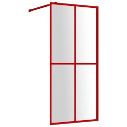 Ścianka prysznicowa, przezroczyste szkło ESG, czerwona, 100x195 Lumarko!
