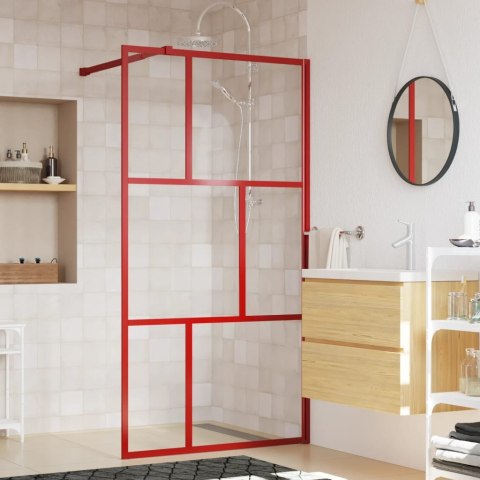 Ścianka prysznicowa, przezroczyste szkło ESG, czerwona, 100x195 Lumarko!