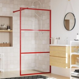Ścianka prysznicowa, przezroczyste szkło ESG, czerwona, 115x195 Lumarko!