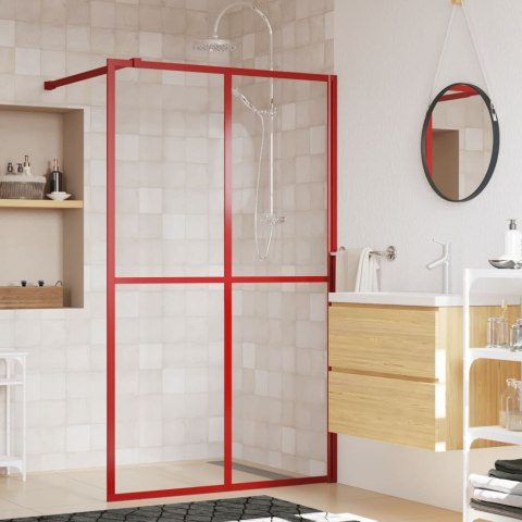Ścianka prysznicowa, przezroczyste szkło ESG, czerwona, 118x195 Lumarko!