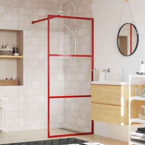 Ścianka prysznicowa, przezroczyste szkło ESG, czerwona 80x195cm Lumarko!