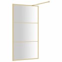 Ścianka prysznicowa, przezroczyste szkło ESG, złota, 100x195 cm Lumarko!