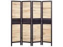 4-panelowy składany parawan pokojowy drewniany 170 x 164 cm jasne drewno BRENNERBAD Lumarko!