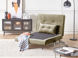 Sofa rozkładana welurowa zielona oliwkowa FARRIS Lumarko!