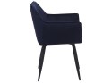 Zestaw 2 krzeseł welurowy niebieski JASMIN Lumarko!