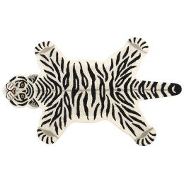 Dywan dziecięcy wełniany tygrys 100 x 160 cm czarno-biały SHERE Lumarko!