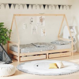Rama łóżka dziecięcego z szufladami, 90x200 cm, sosnowa Lumarko!
