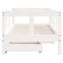 Rama łóżka dziecięcego z szufladami, biała, 70x140 cm, sosnowa Lumarko!