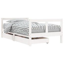 Rama łóżka dziecięcego z szufladami, biała, 80x160 cm, sosna Lumarko!