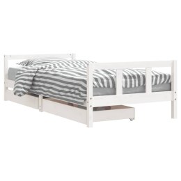Rama łóżka dziecięcego z szufladami, biała, 90x200 cm, sosnowa Lumarko!