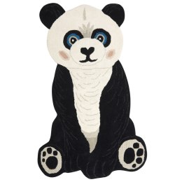 Dywan dziecięcy wełniany panda 100 x 160 cm czarno-biały JINGJING Lumarko!