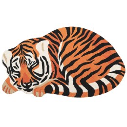 Dywan dziecięcy wełniany tygrys 100 x 160 cm pomarańczowy RAJAH Lumarko!
