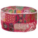 Okrągły puf patchworkowy, ręcznie robiony, 40 x 20 cm, różowy Lumarko!