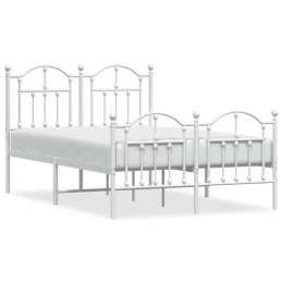 Metalowa rama łóżka z wezgłowiem i zanóżkiem, biała, 120x200 cm Lumarko!