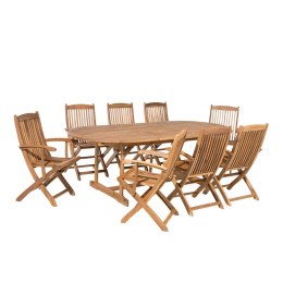 Zestaw ogrodowy drewniany stół i 8 krzeseł MAUI Lumarko!