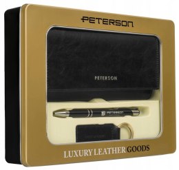 Zestaw prezentowy: skórzany portfel damski, brelok i długopis — Peterson Lumarko!