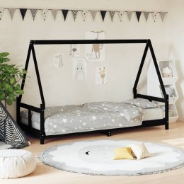 Rama łóżka, czarna, 80x200 cm, lite drewno sosnowe Lumarko!