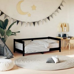 Rama łóżka dziecięcego, czarna, 70x140 cm, drewno sosnowe Lumarko!