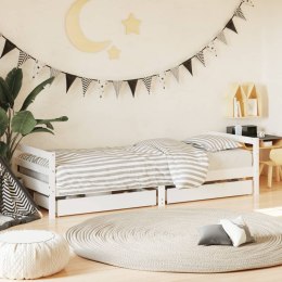 Rama łóżka dziecięcego z szufladami, biała, 90x200 cm, sosnowa Lumarko!