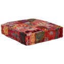 Kwadratowy puf patchworkowy, bawełna, 50x50x12 cm, czerwony Lumarko!